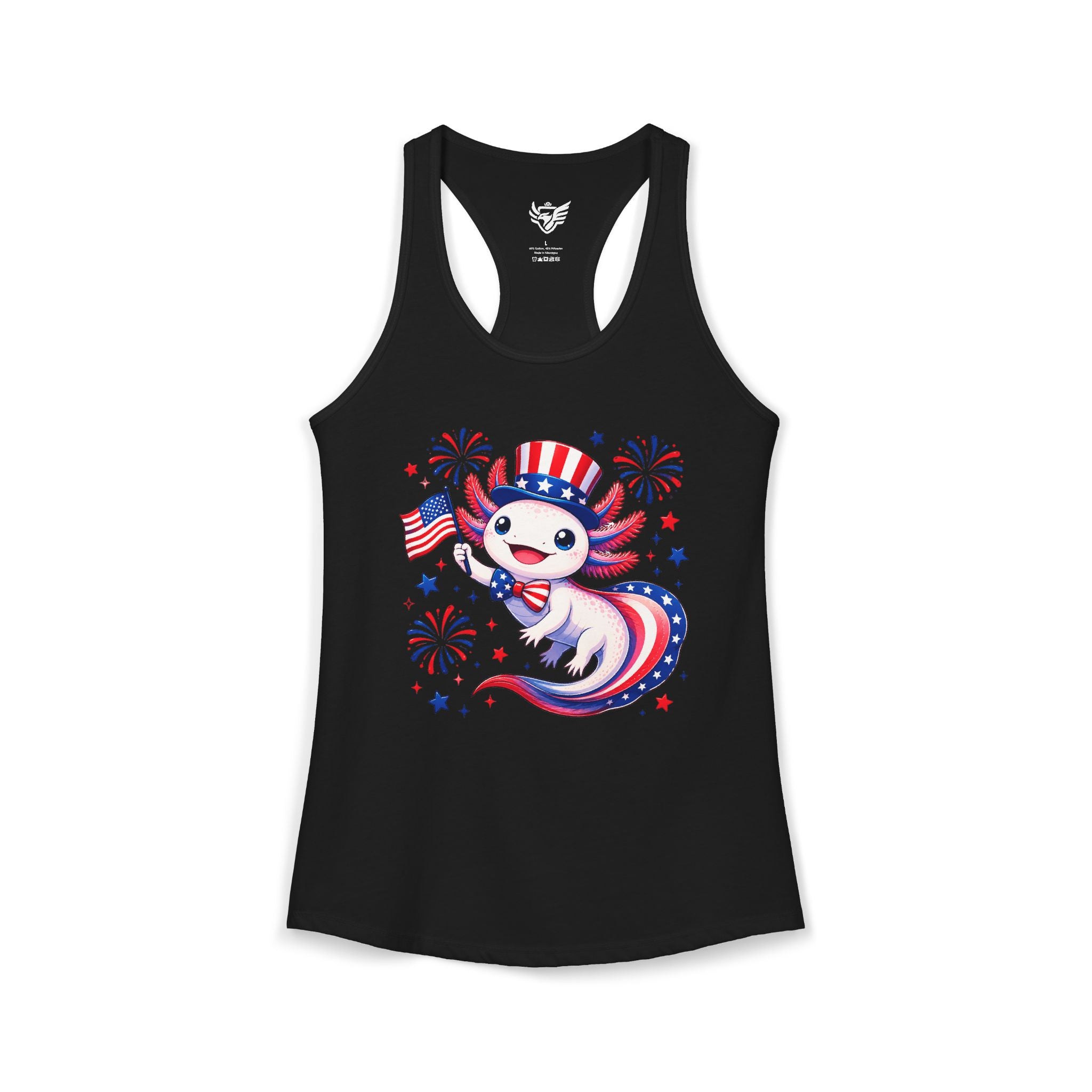 Patriotic Axolotl Ideal Racerback Tank