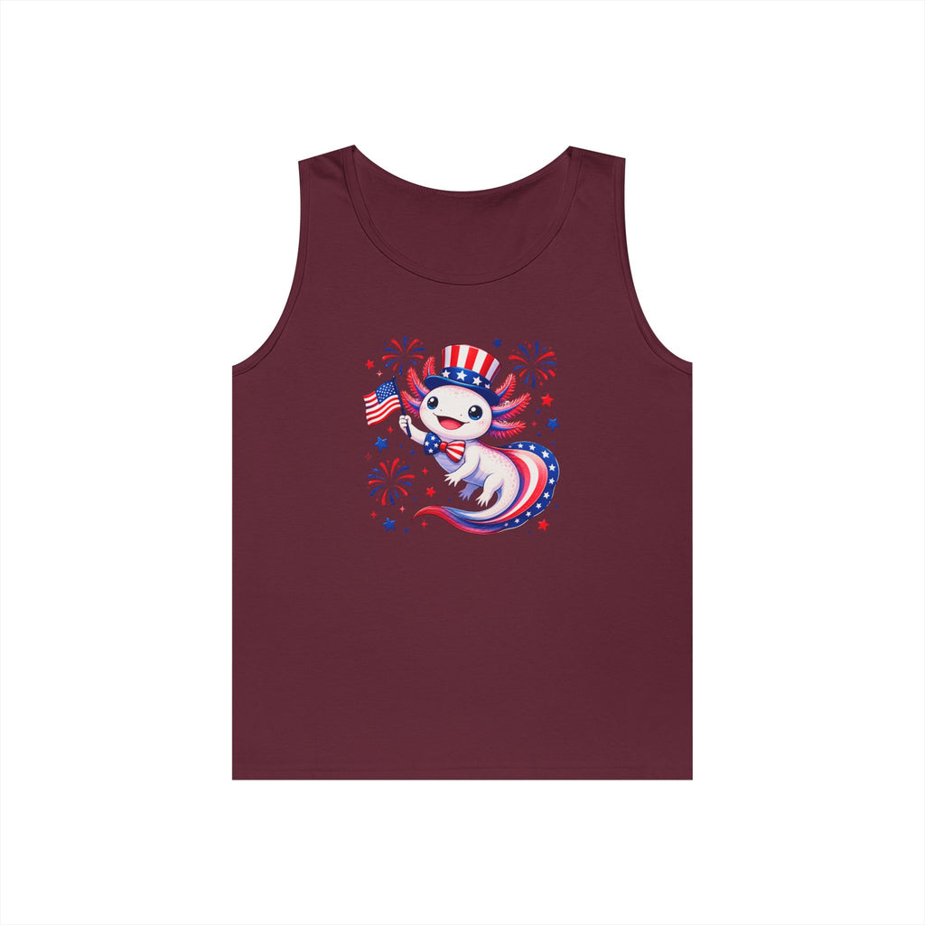 Patriotic Axolotl Heavy Cotton Tank Top