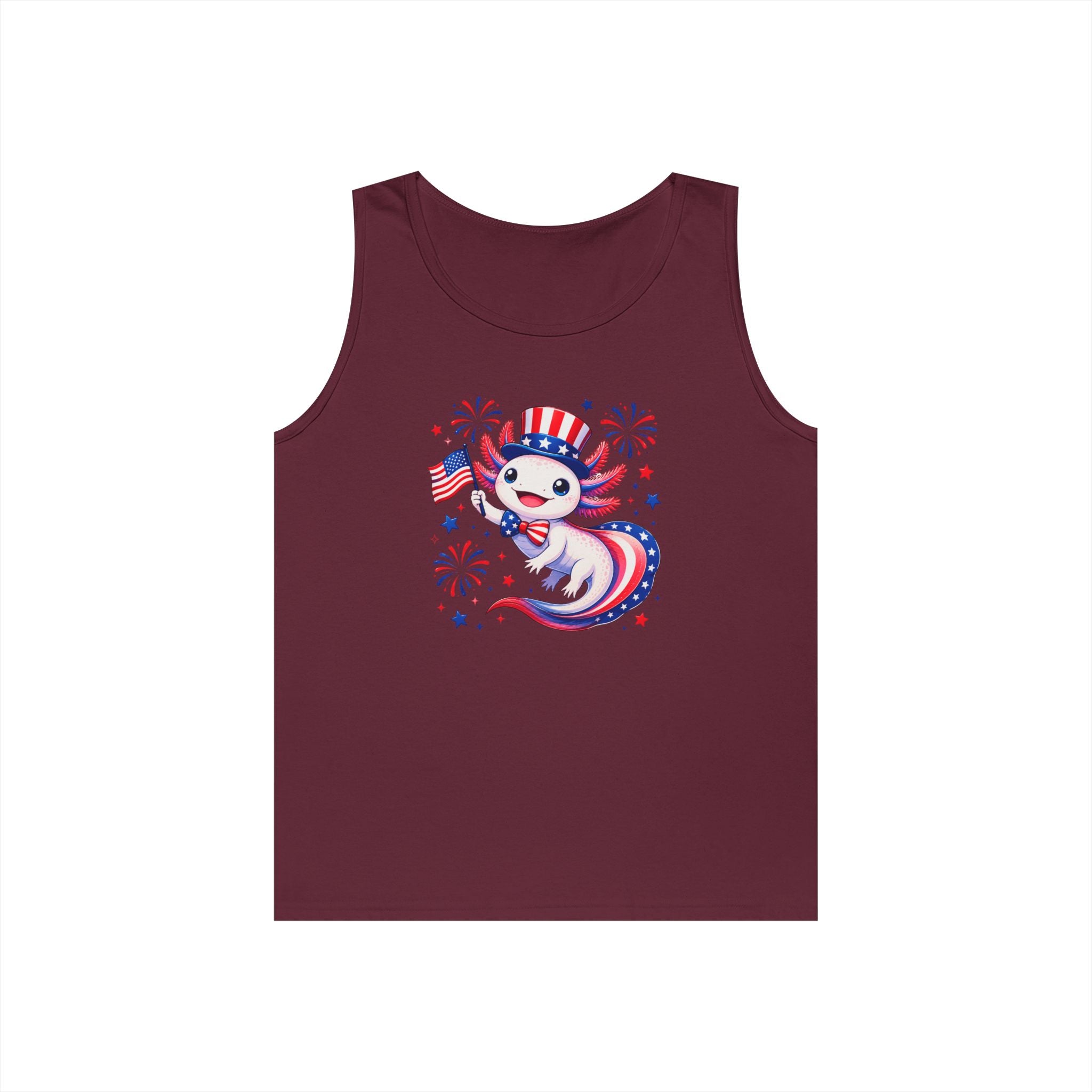 Patriotic Axolotl Heavy Cotton Tank Top