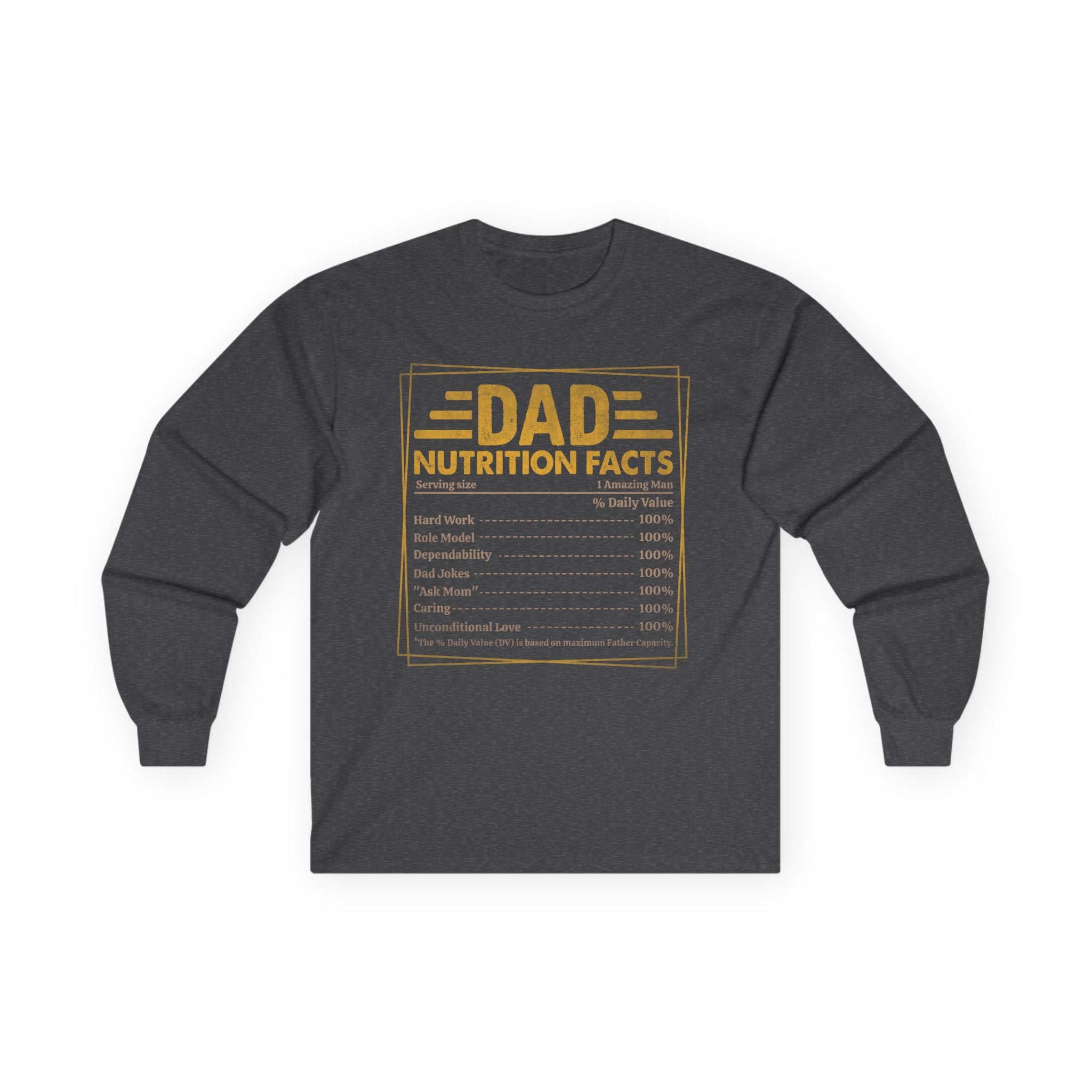 Dad Nutrition Facts Cotton Long Sleeve Tee