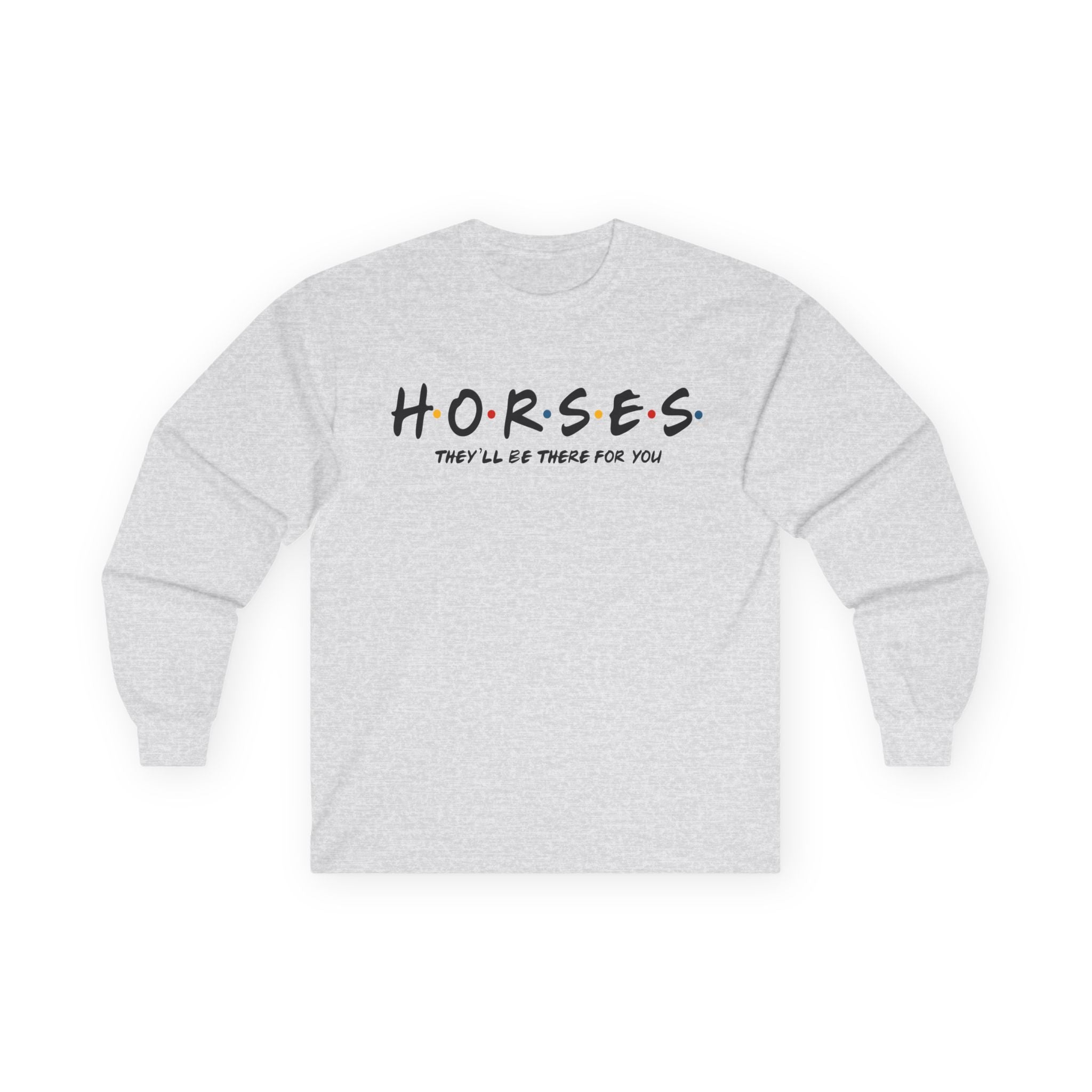 Horses, Friends Theme Cotton Long Sleeve Tee