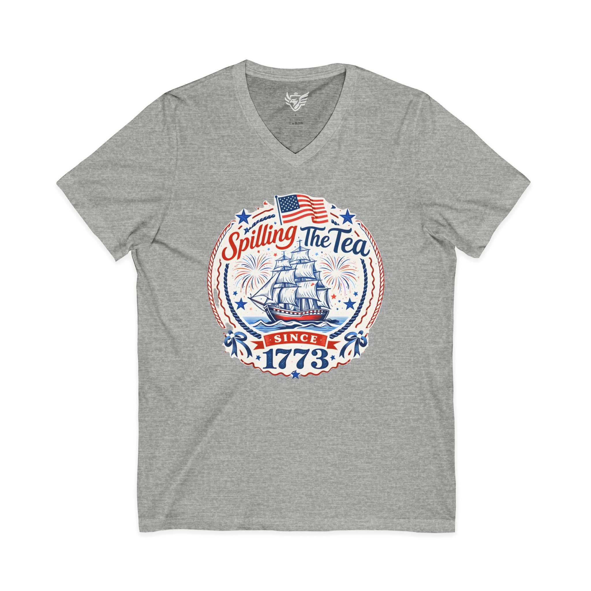 Spilling The Tea Jersey Short Sleeve V-Neck Tee