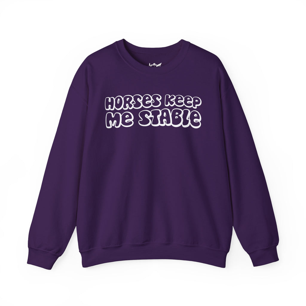Horses Keep Me Stable Heavy Blend™ Crewneck Sweatshirt