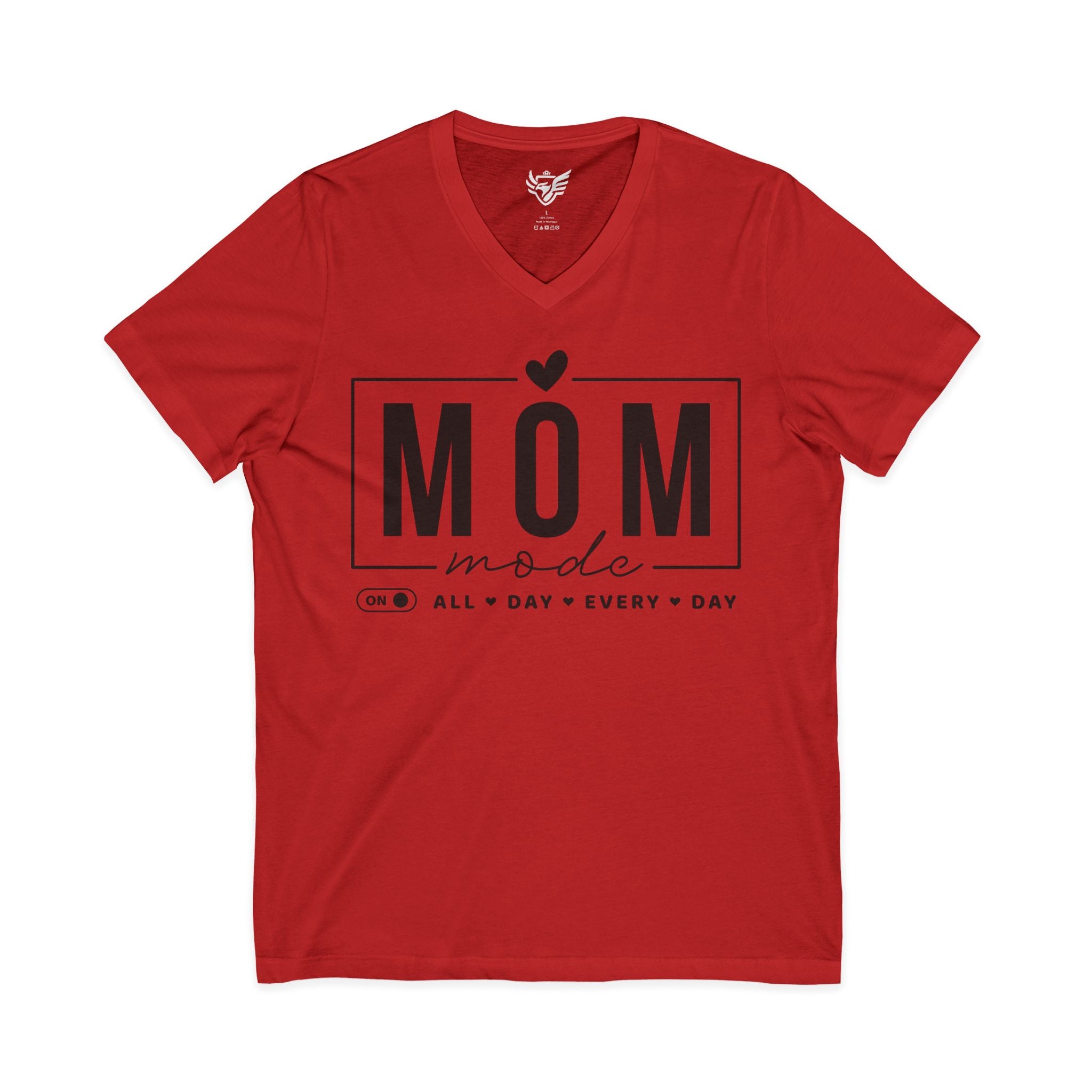 Mom Mode Jersey Short Sleeve V-Neck Tee
