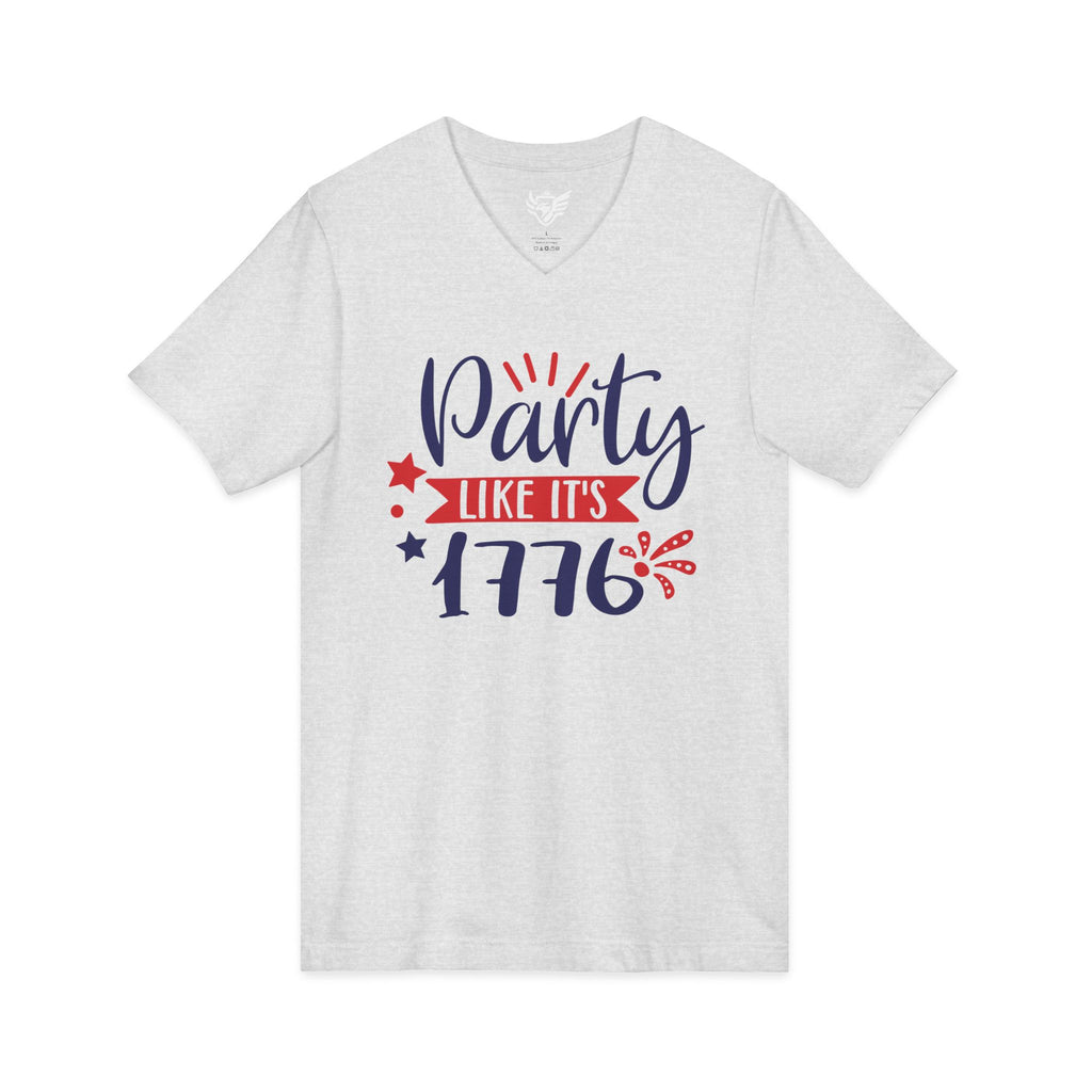 Party Like It's 1776 Jersey Short Sleeve V-Neck Tee