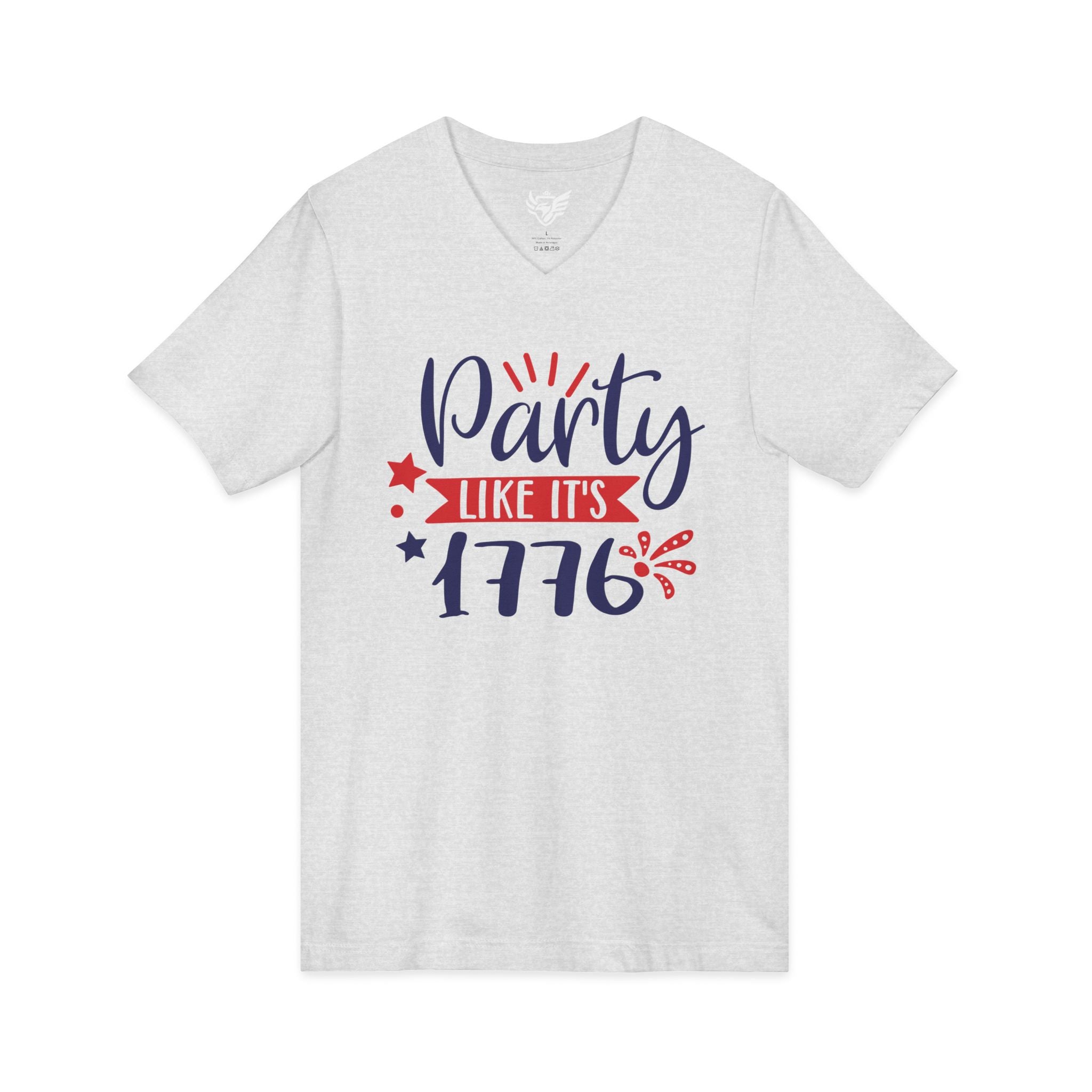 Party Like It's 1776 Jersey Short Sleeve V-Neck Tee