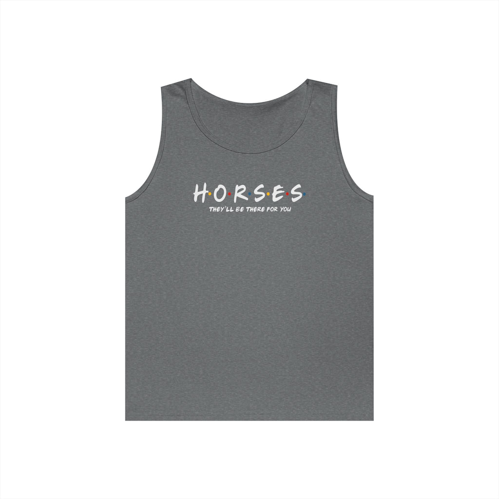 Horses, Friends Theme Heavy Cotton Tank Top