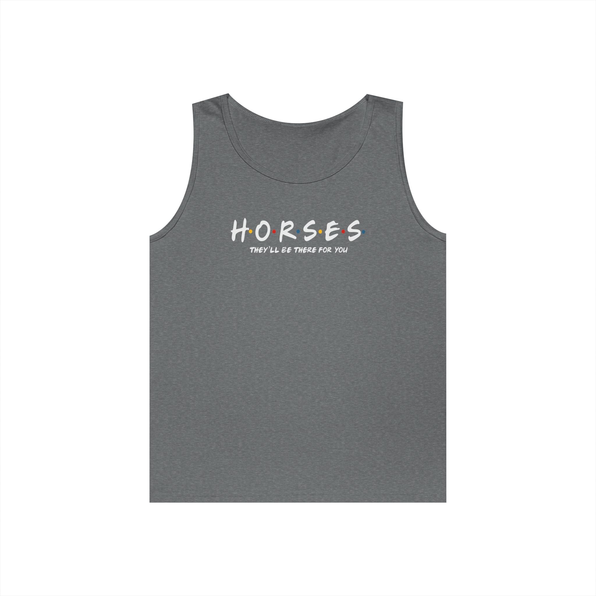 Horses, Friends Theme Heavy Cotton Tank Top