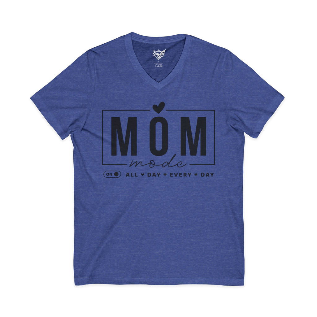 Mom Mode Jersey Short Sleeve V-Neck Tee