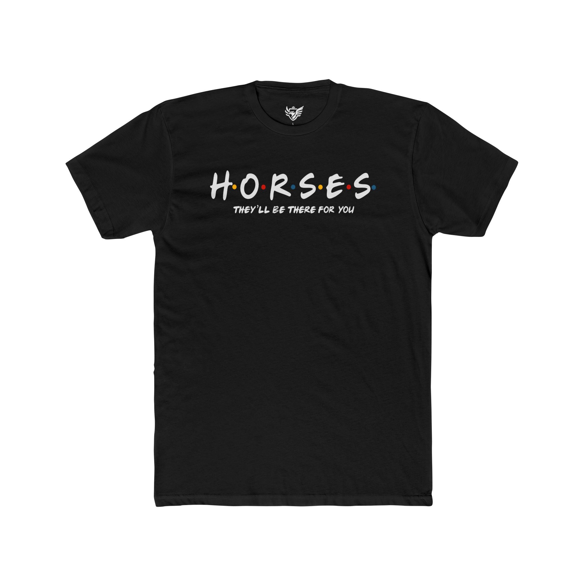 Horses, Friends Theme Cotton Crew Tee