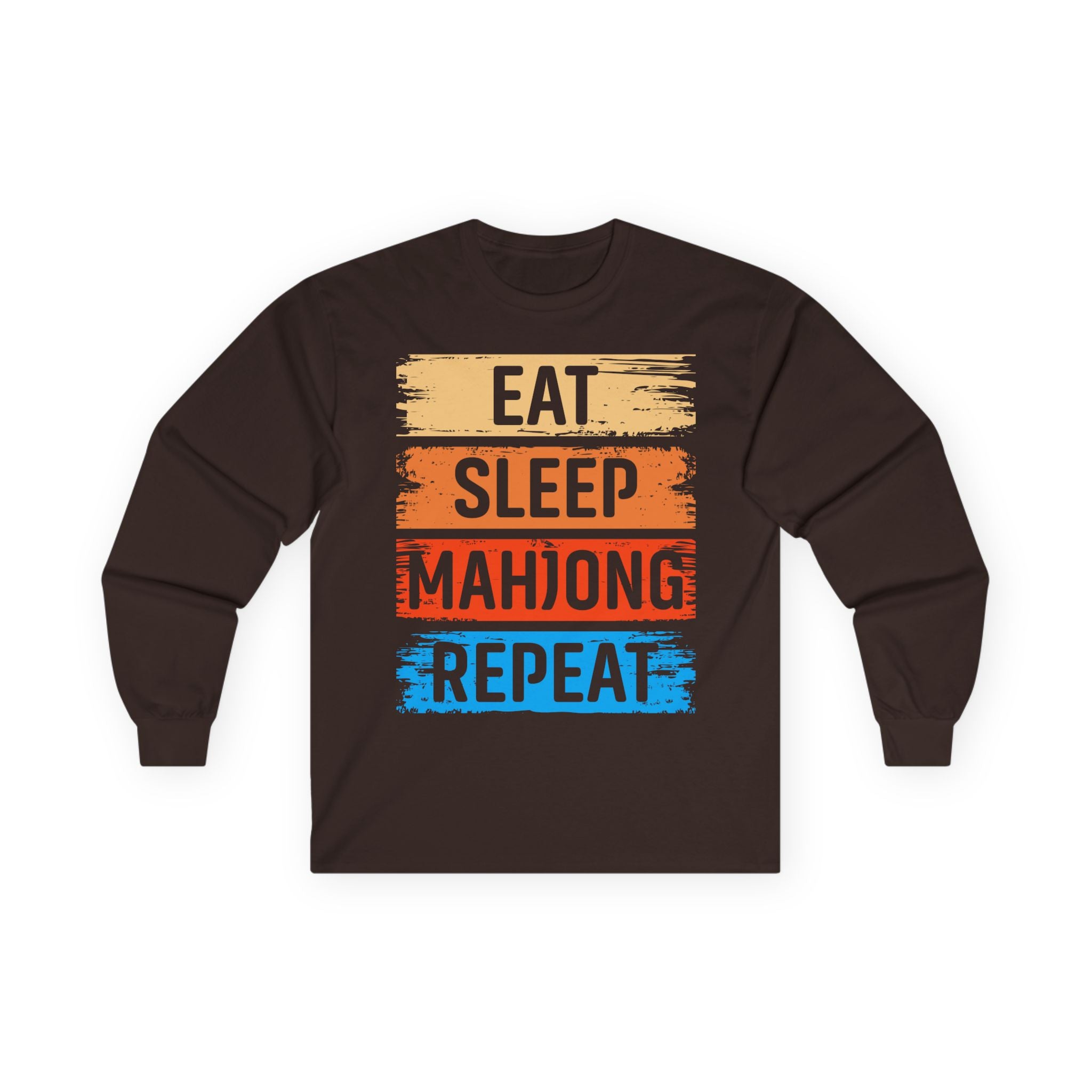 Eat Sleep Mahjong Repeat Cotton Long Sleeve Tee