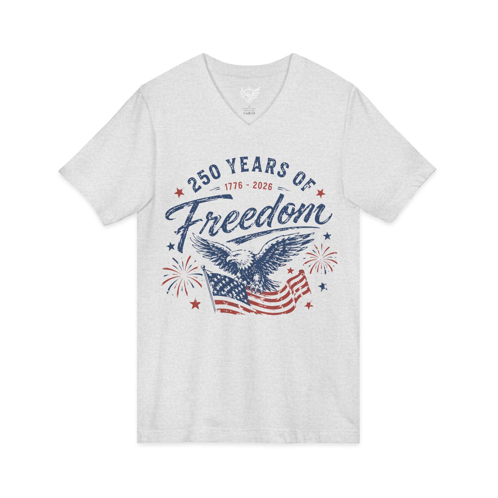 250 Years of Freedom Jersey Short Sleeve V-Neck Tee
