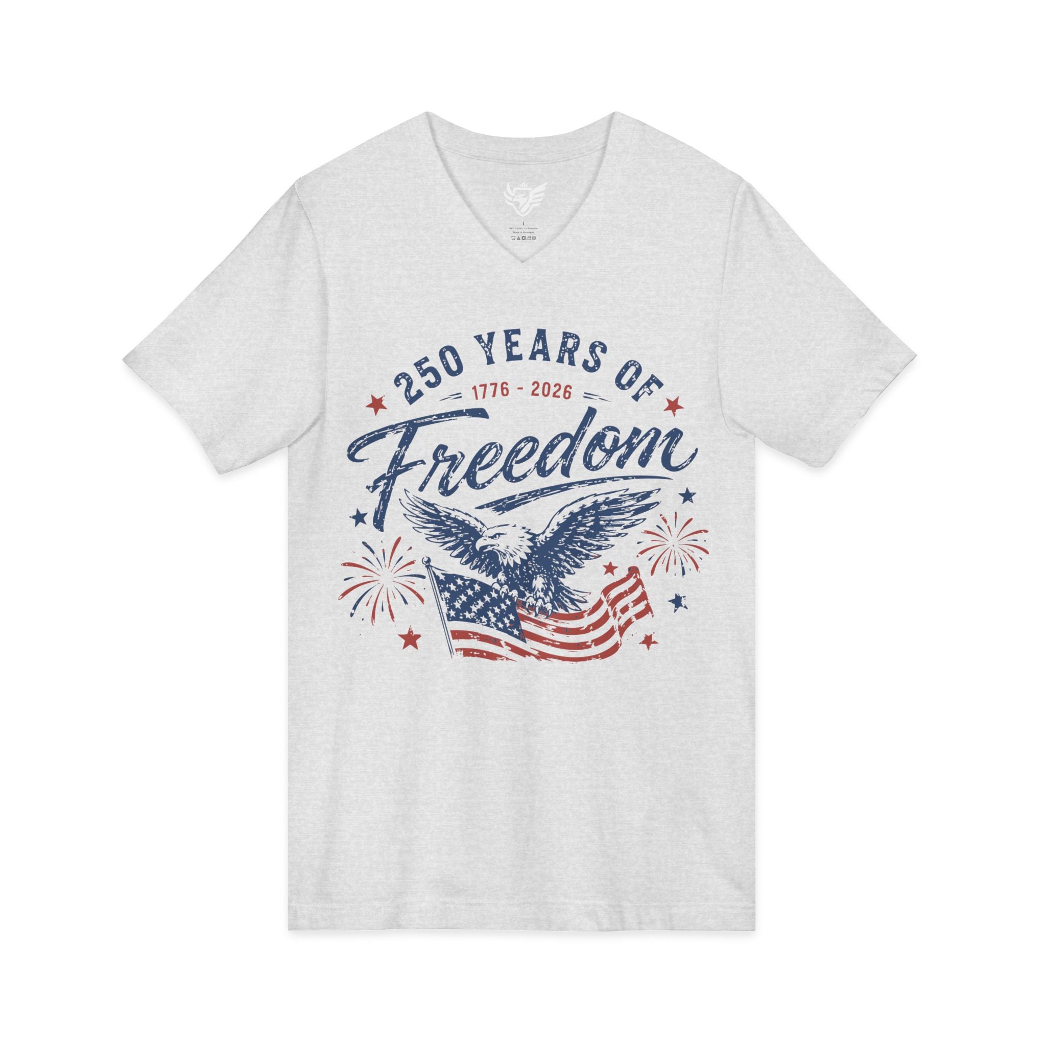 250 Years of Freedom Jersey Short Sleeve V-Neck Tee