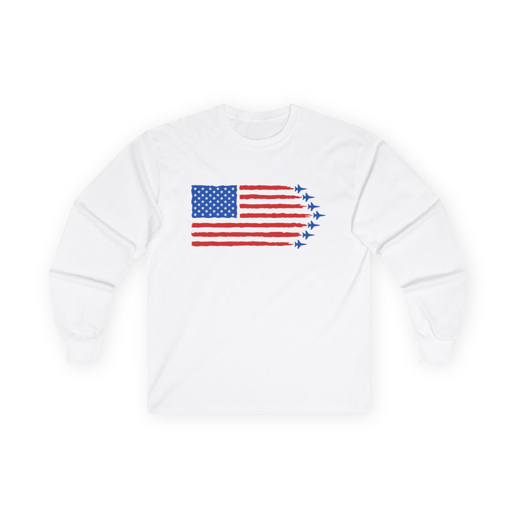 USA Jet Flag Cotton Long Sleeve Tee