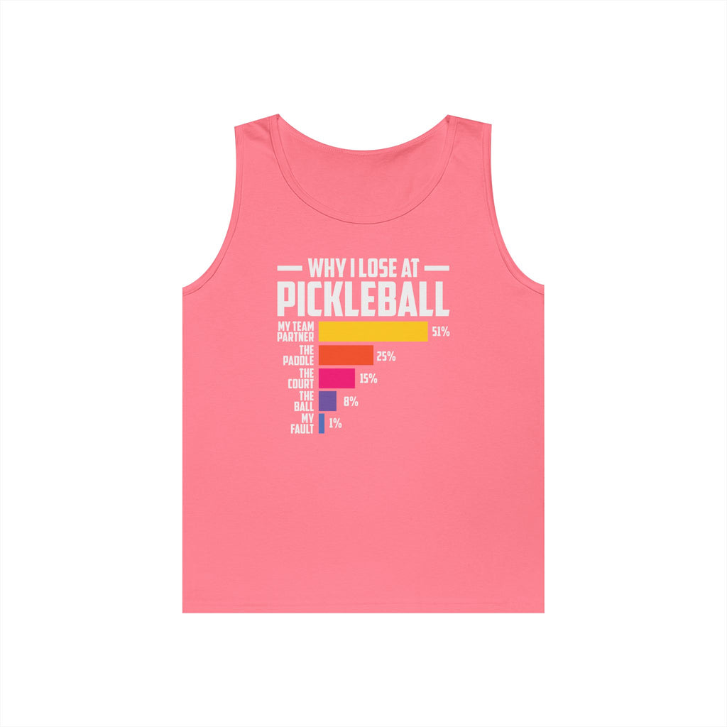 Why I Lose At Pickleball Heavy Cotton Tank Top