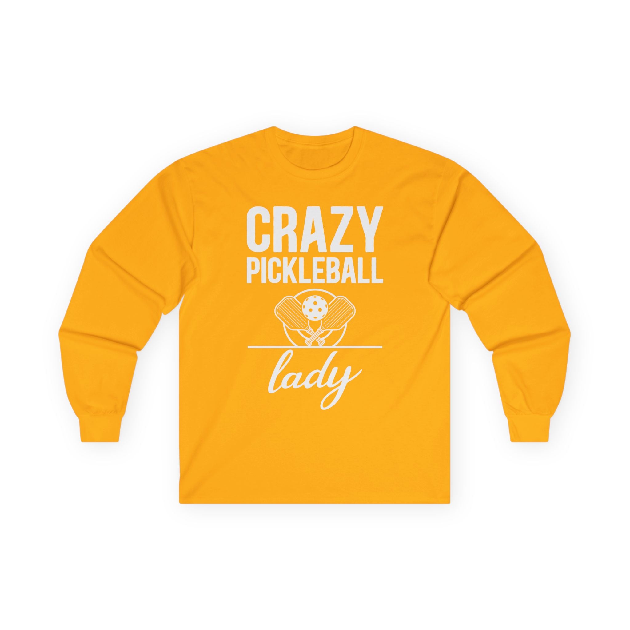 Crazy Pickleball Lady Cotton Long Sleeve Tee