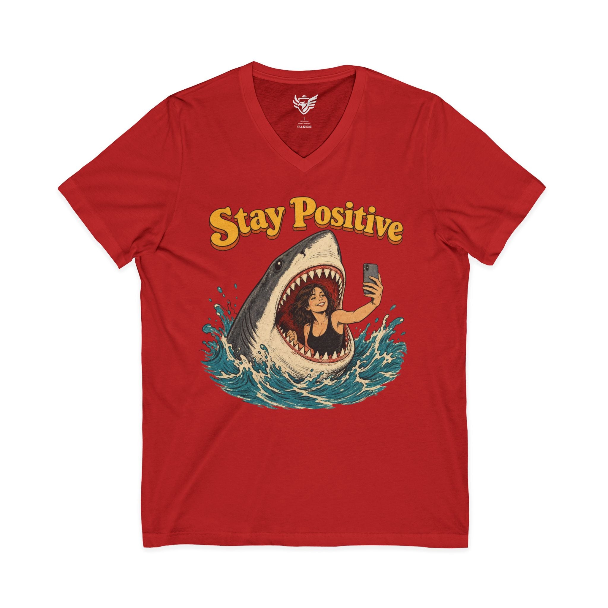 Stay Positive Jersey Short Sleeve V-Neck Tee