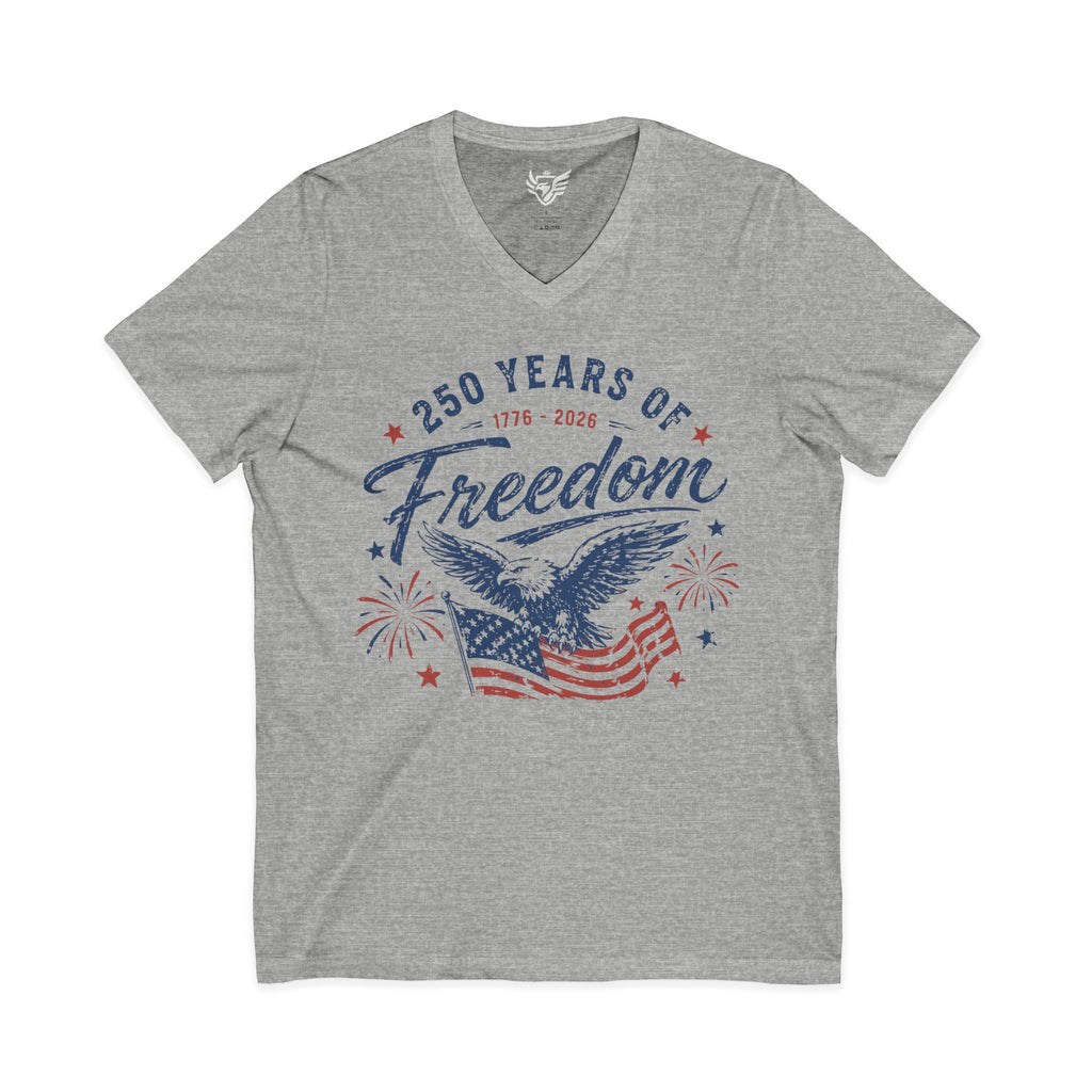 250 Years of Freedom Jersey Short Sleeve V-Neck Tee