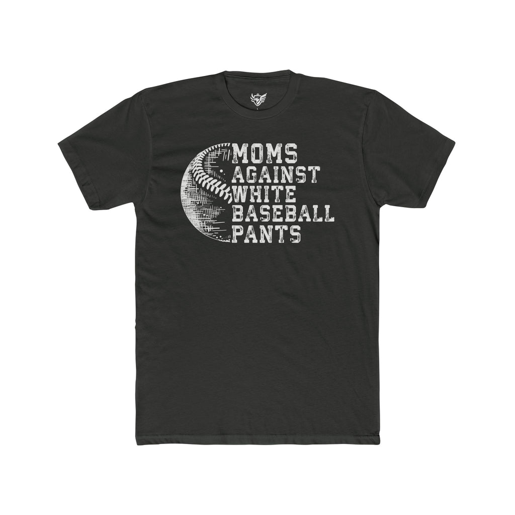Mom's Against White Baseball Pants Cotton Crew Tee