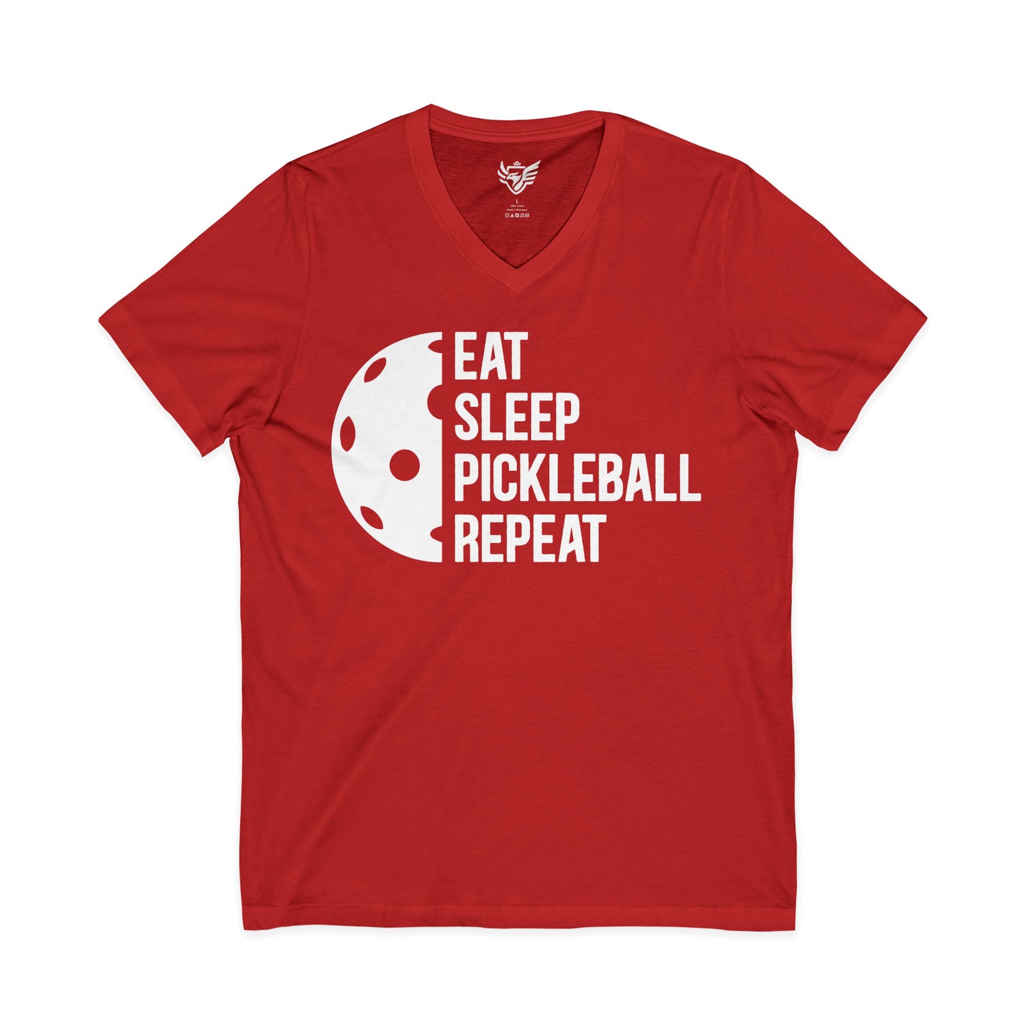 Eat Sleep Pickleball Repeat Jersey Short Sleeve V-Neck Tee