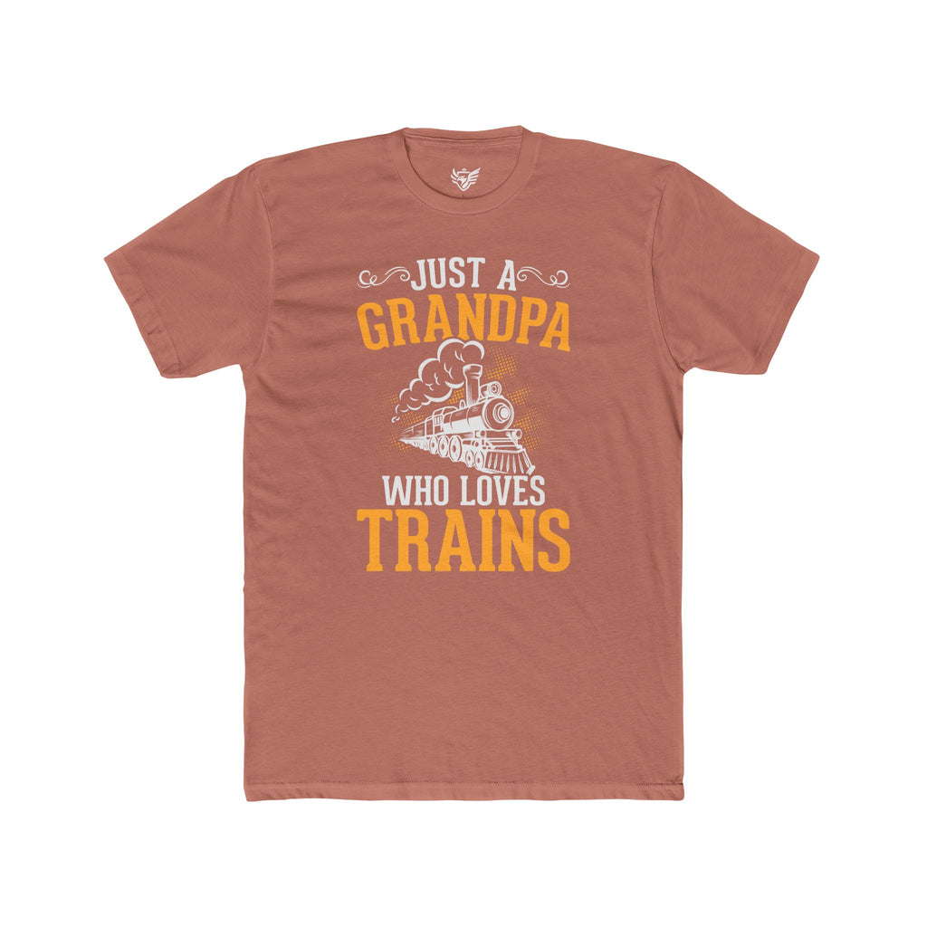 Train Lover Grandpa Cotton Crew Tee