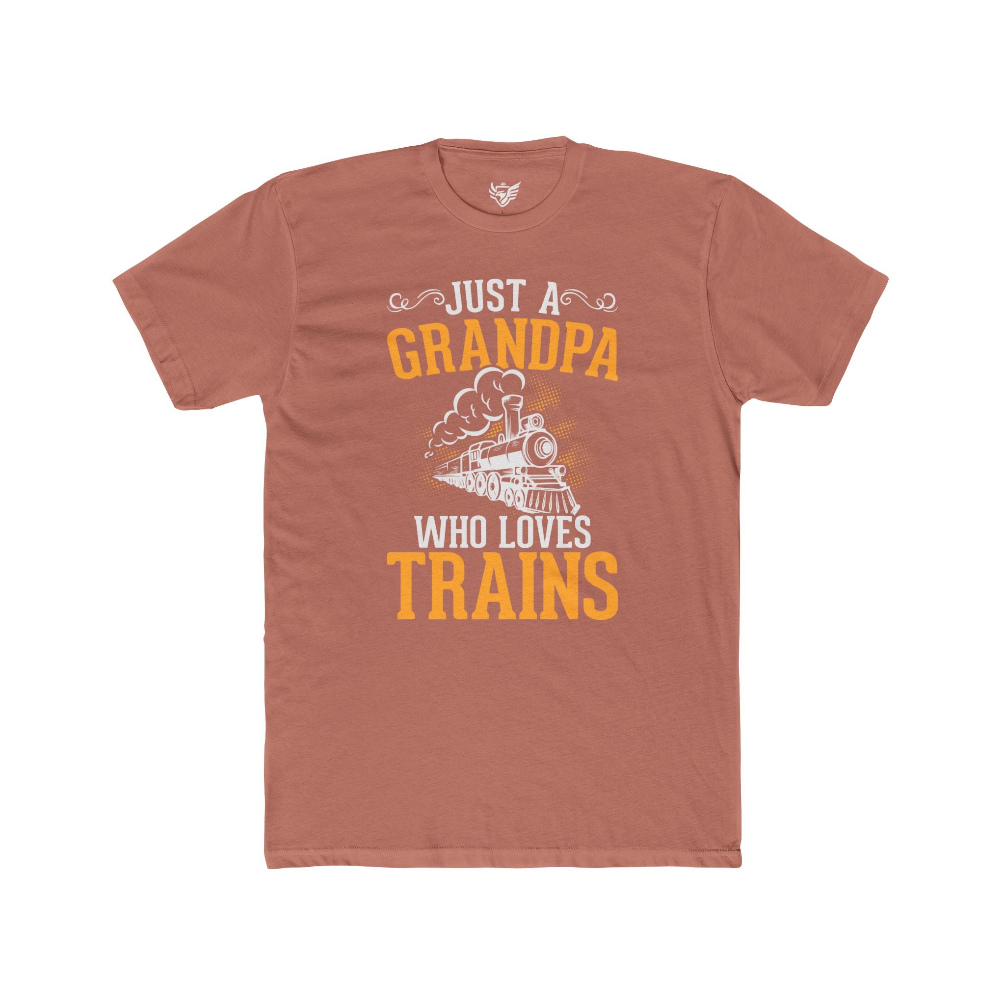 Train Lover Grandpa Cotton Crew Tee