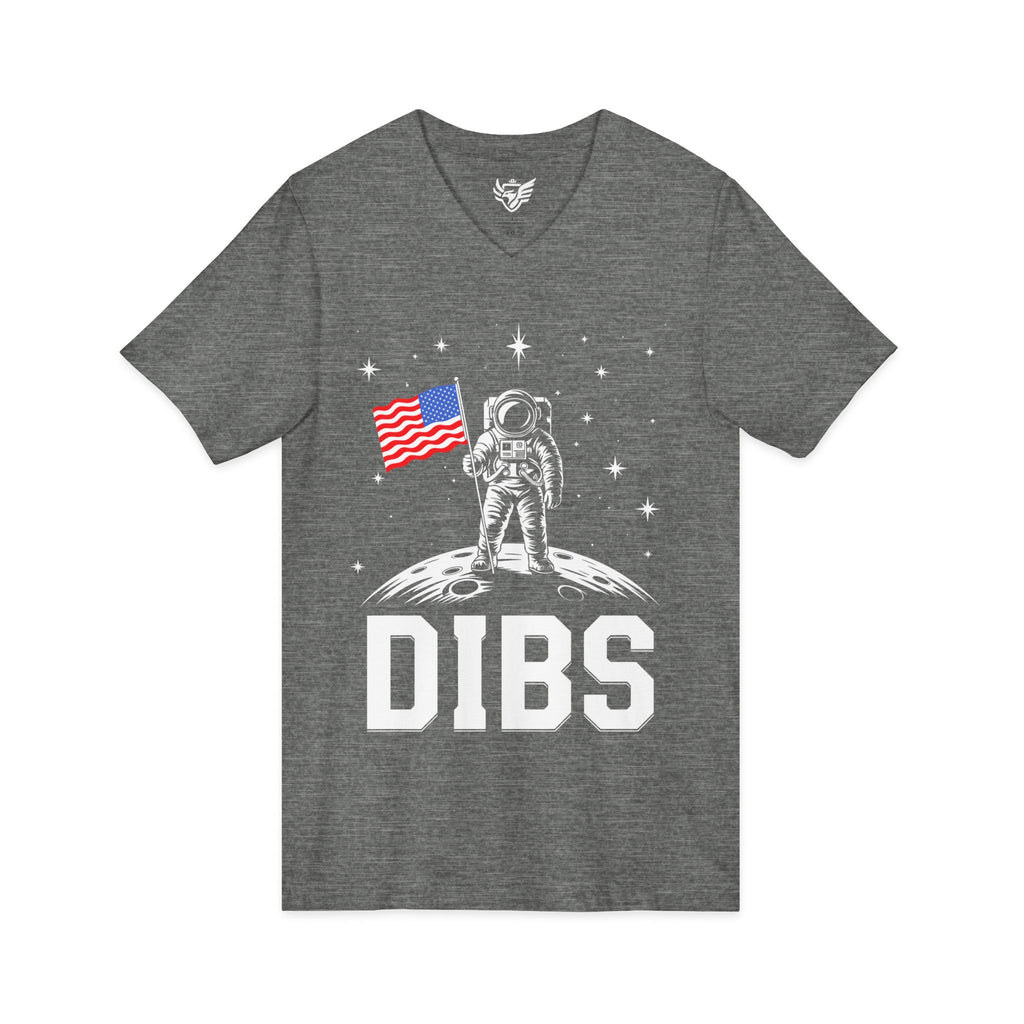 DIBS on the Moon Jersey Short Sleeve V-Neck Tee
