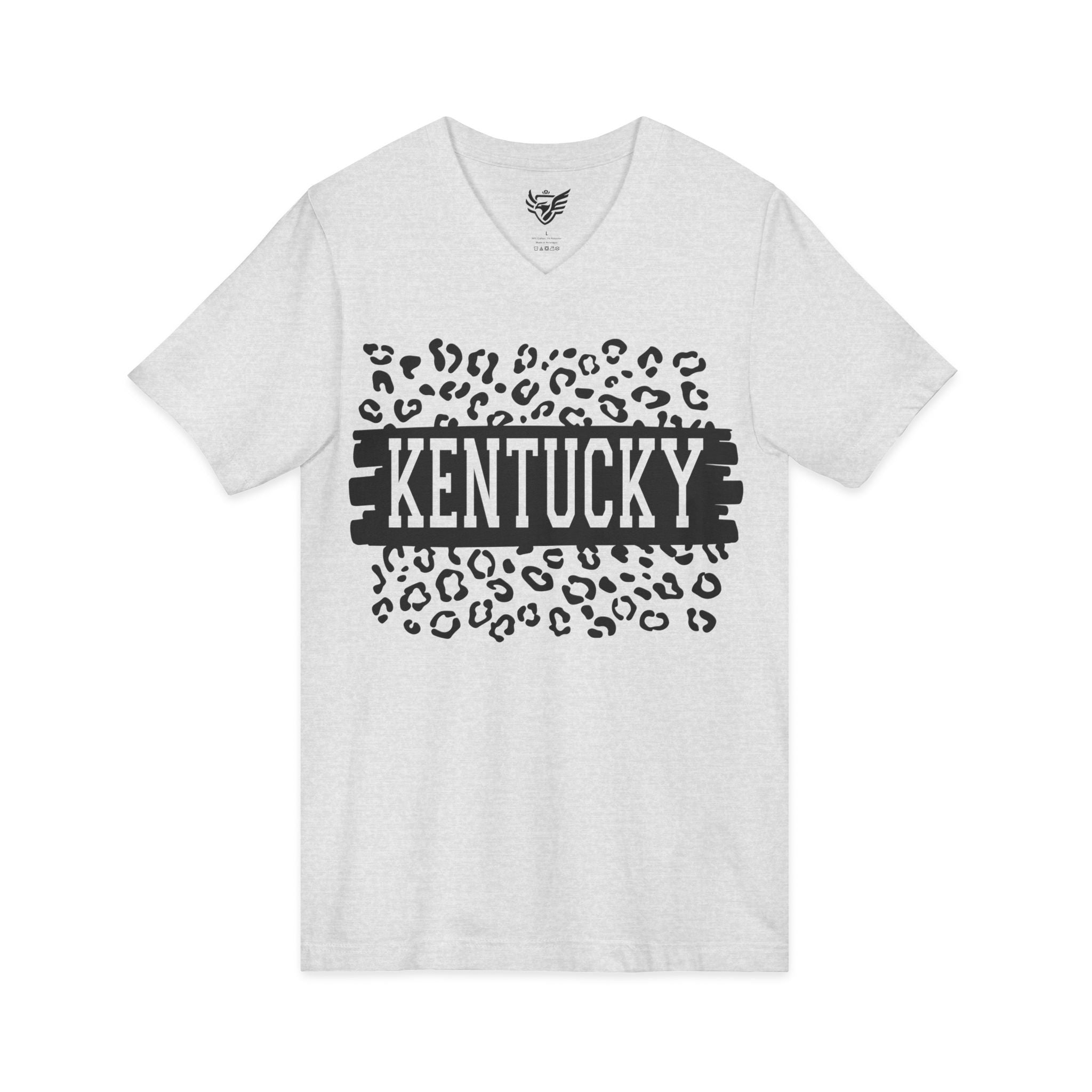KY Leopard Jersey Short Sleeve V-Neck Tee