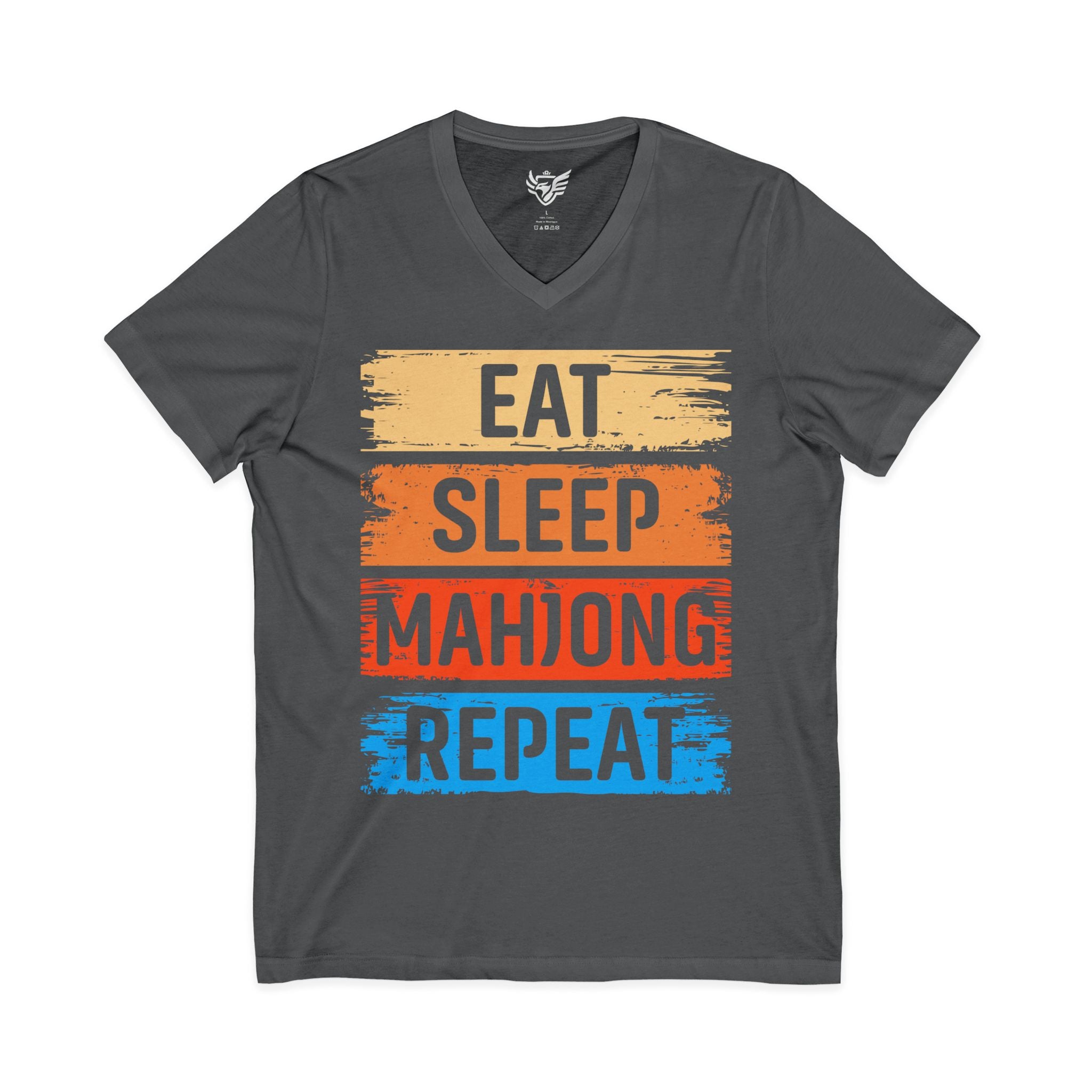 Eat Sleep Mahjong Repeat Jersey Short Sleeve V-Neck Tee