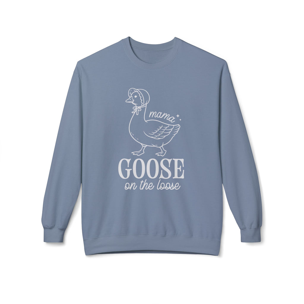 Mama Goose on the Loose Midweight Softstyle Fleece Crewneck Sweatshirt