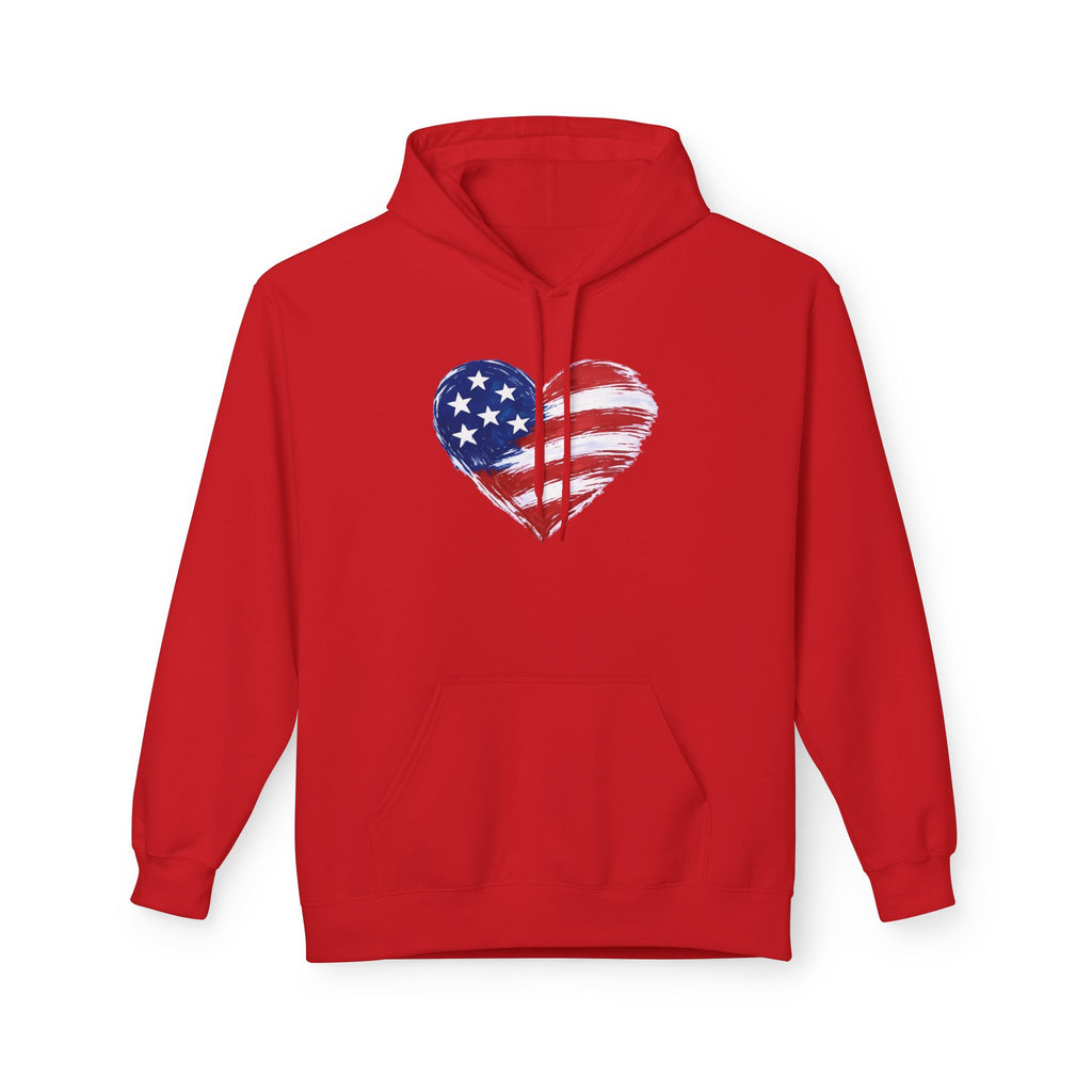 Heart Flag Midweight Softstyle Fleece Hoodie