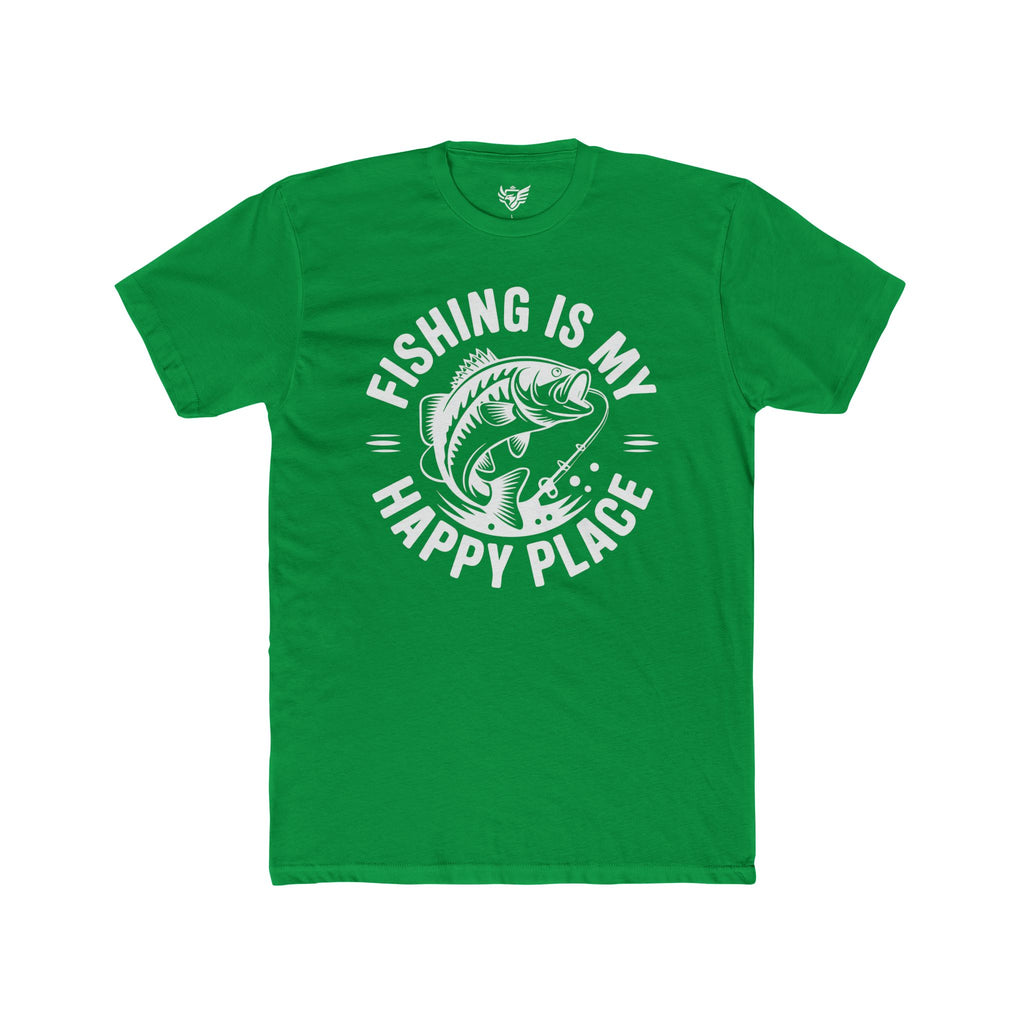 Fishing Is My Happy Place Cotton Crew Tee