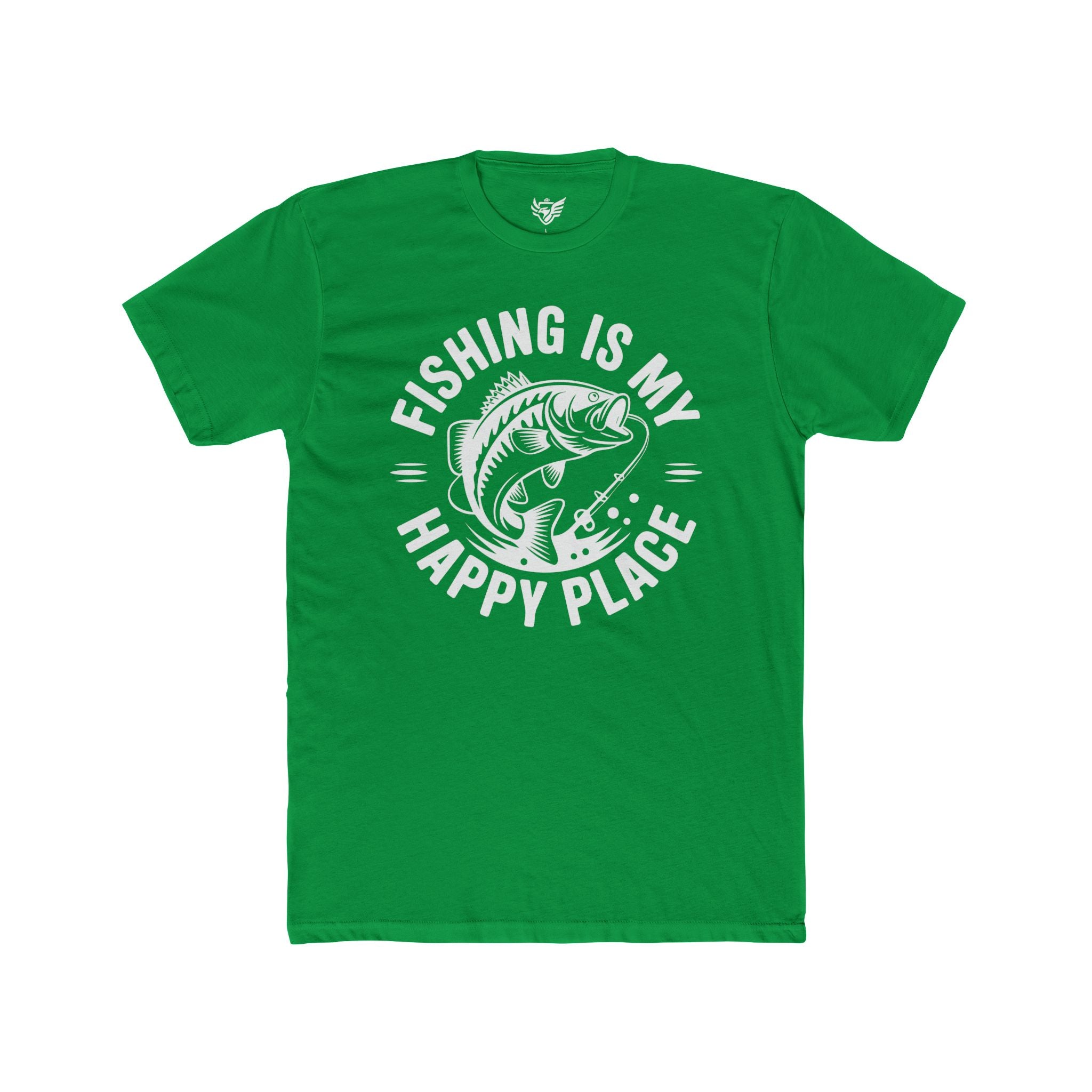 Fishing Is My Happy Place Cotton Crew Tee