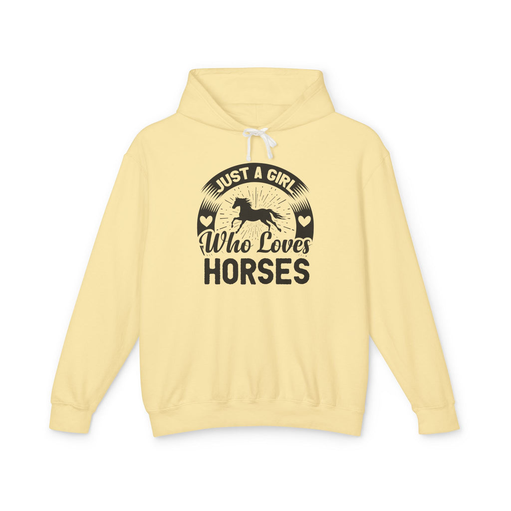 Just a Girl Who Loves Horses Lightweight Hooded Sweatshirt