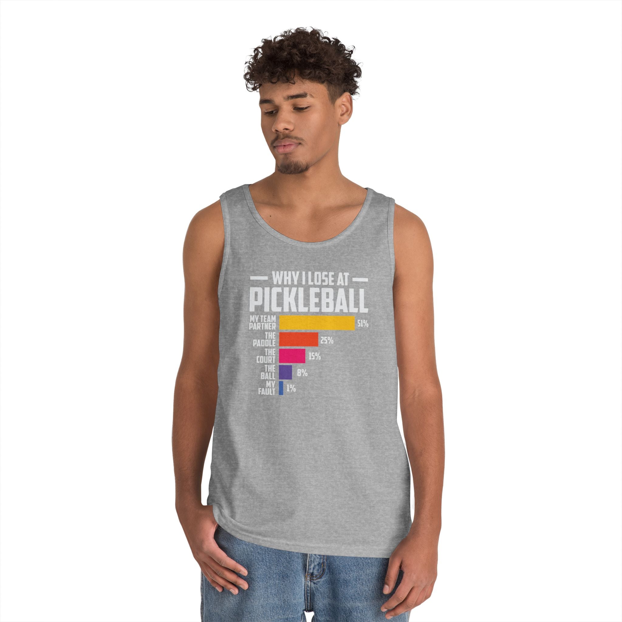 Why I Lose At Pickleball Heavy Cotton Tank Top