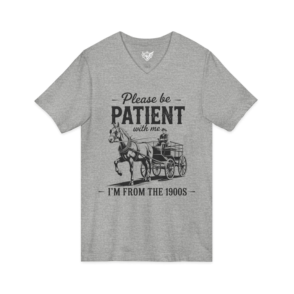Please Be Patient With Me I'm From the 1900s Jersey Short Sleeve V-Neck Tee
