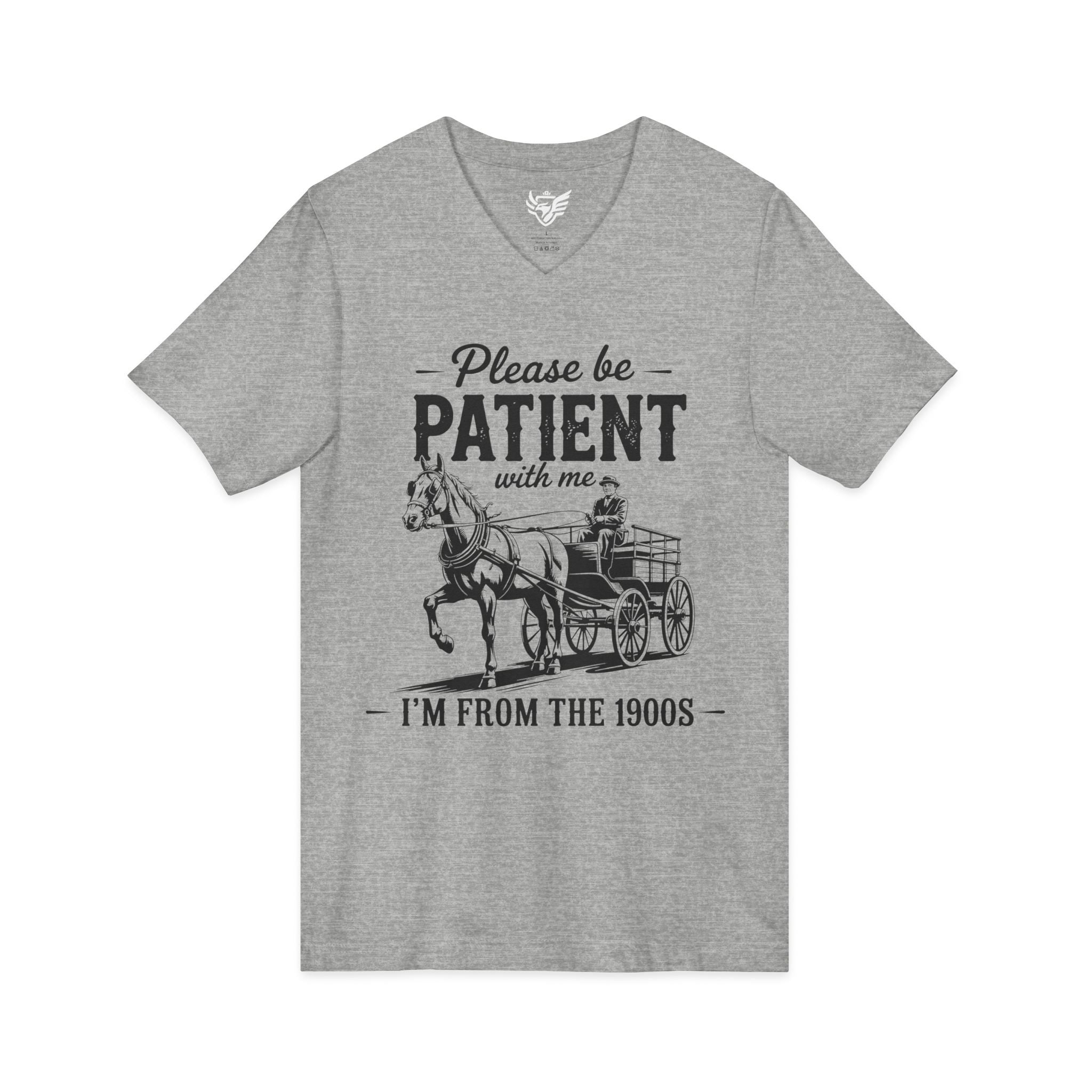 Please Be Patient With Me I'm From the 1900s Jersey Short Sleeve V-Neck Tee