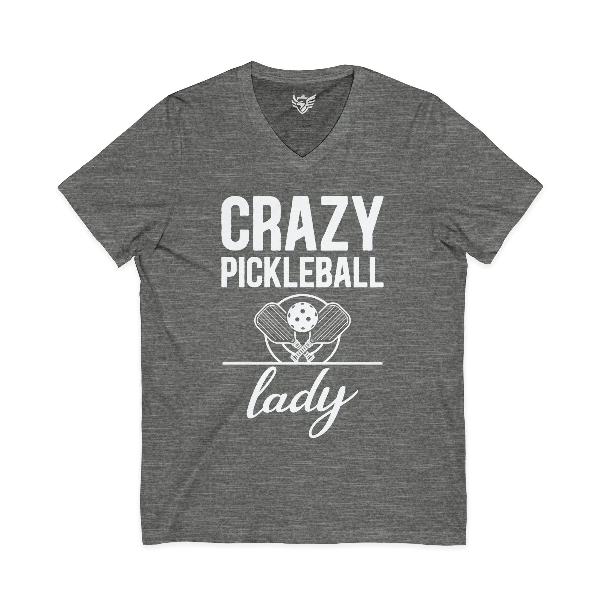 Crazy Pickleball Lady Jersey Short Sleeve V-Neck Tee